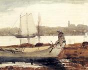 温斯洛 荷默 : Gloucester Harbor and Dory